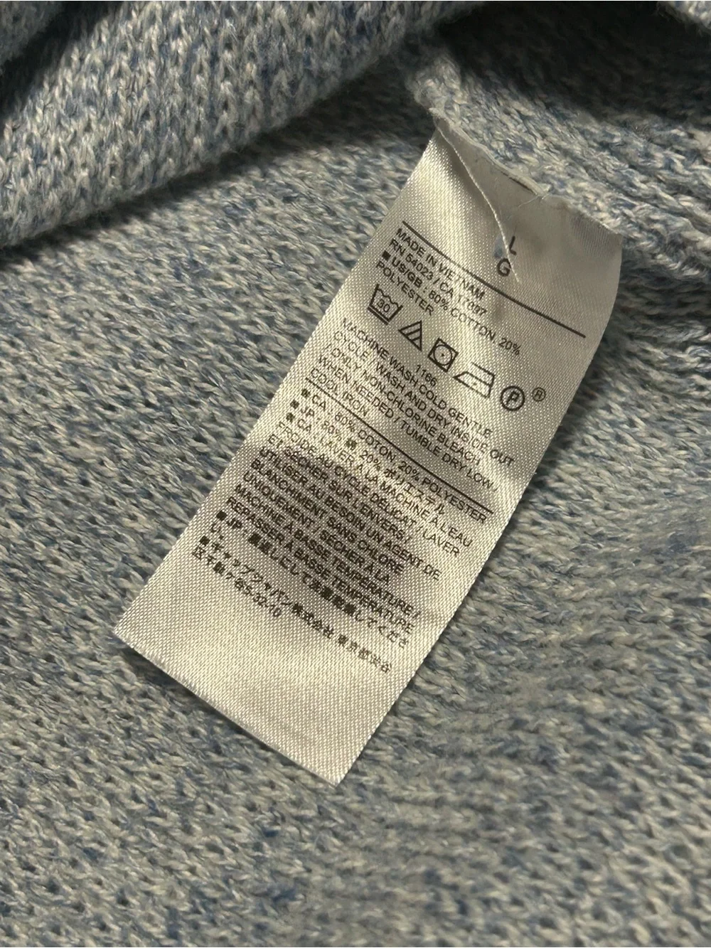 Banana Republic Men's Hooded Knit Sweater - Light Blue Heather